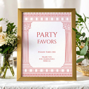 Party favours poster for goddess party