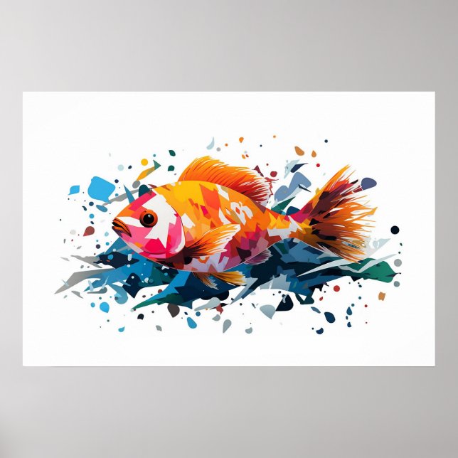 Party Fish painting Poster (Front)