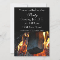 Party flame fire invite