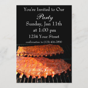 Party flame rib fire invite