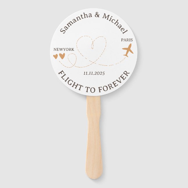 Party Flight Plane Travelling theme Wedding Hand Fan (Front)
