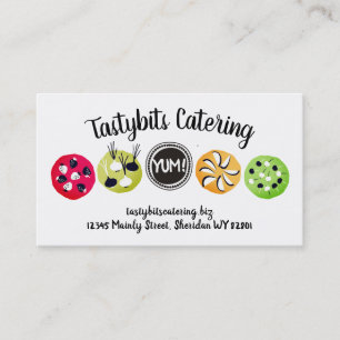 Party food appetizers chef catering business card