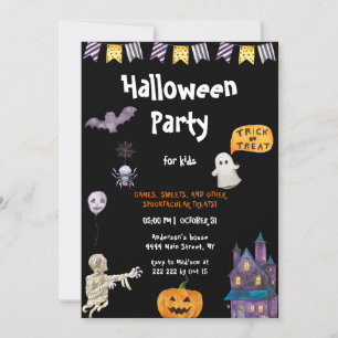 Party For Kids Halloween Invitation
