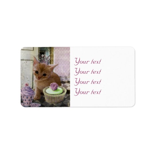 Party for One kitten label sheet Address Label