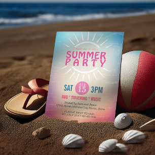 Party for Summer / Beach / Pool / Summer Wedding Invitation