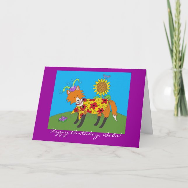 Party Fox Happy Birthday! Card (Front)