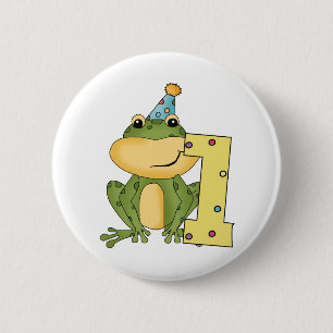 Party Frog 1st Birthday T-shirts and Gifts 6 Cm Round Badge