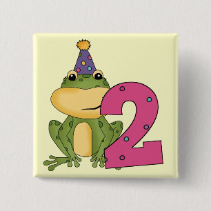 Party Frog 2nd Birthday T-shirts and Gifts 15 Cm Square Badge