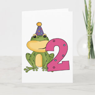 Party Frog 2nd Birthday T-shirts and Gifts Card