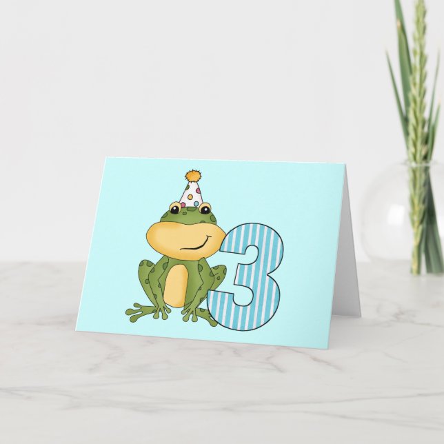 Party Frog 3rd Birthday T-shirts and Gifts Card (Front)