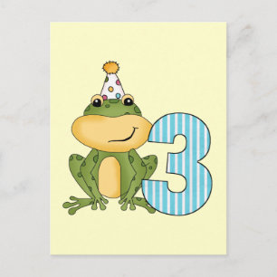 Party Frog 3rd Birthday T-shirts and Gifts Invitation Postcard