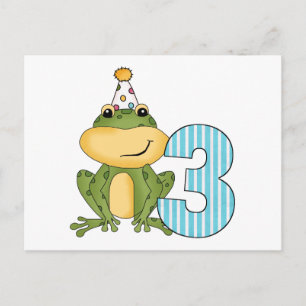 Party Frog 3rd Birthday T-shirts and Gifts Invitation Postcard