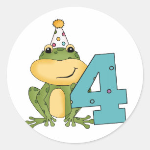 Party Frog 4th Birthday T-shirts and Gifts Classic Round Sticker