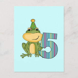 Party Frog 5th  Birthday T-shirts and Gifts Invitation Postcard