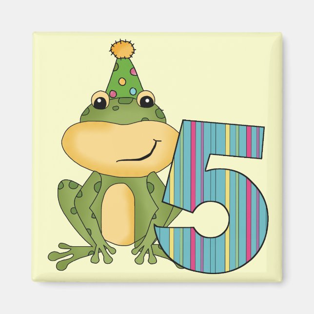 Party Frog 5th  Birthday T-shirts and Gifts Magnet (Front)