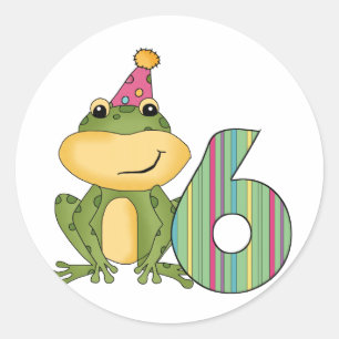 Party Frog 6th Birthday T-shirts and Gifts Classic Round Sticker