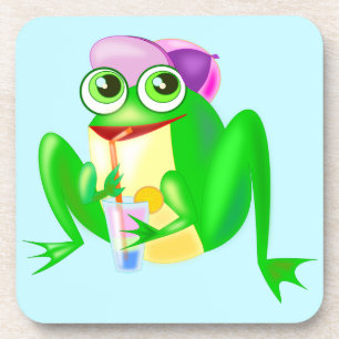 Party Frog Coaster - Your Colour - Text