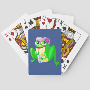 Party Frog Playing Cards - Your Color - Text