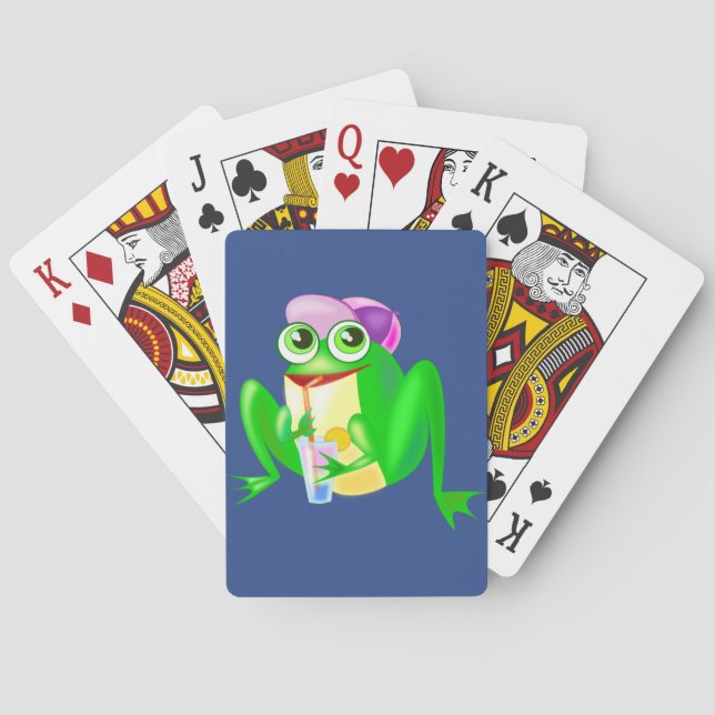 Party Frog Playing Cards - Your Color - Text (Back)