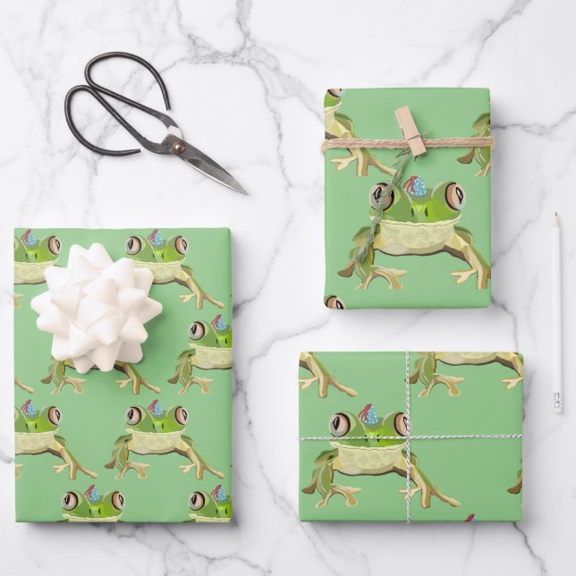 Party Frog wrapping paper (Front)