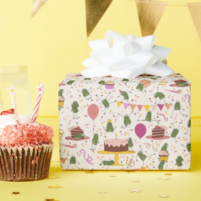 Party Frogs Wrapping Paper (Birthday Party)
