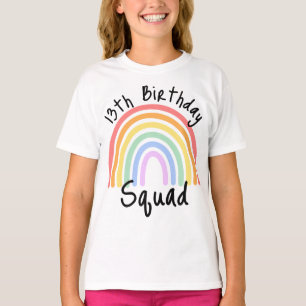 Party, Fully Customizable, Rainbow Birthday Squad T-Shirt