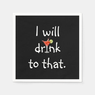 Party Fun Text With Cocktail Napkin