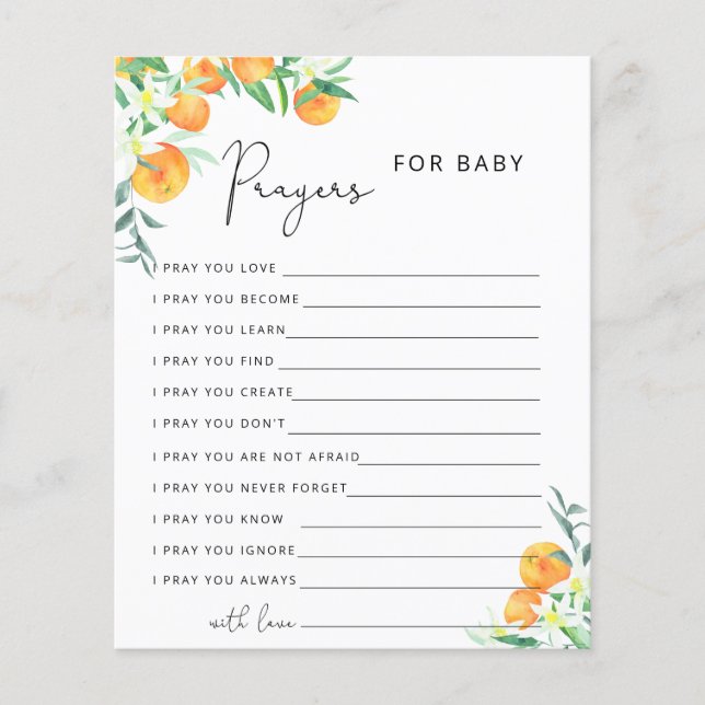 Party game | prayers for baby (Front)