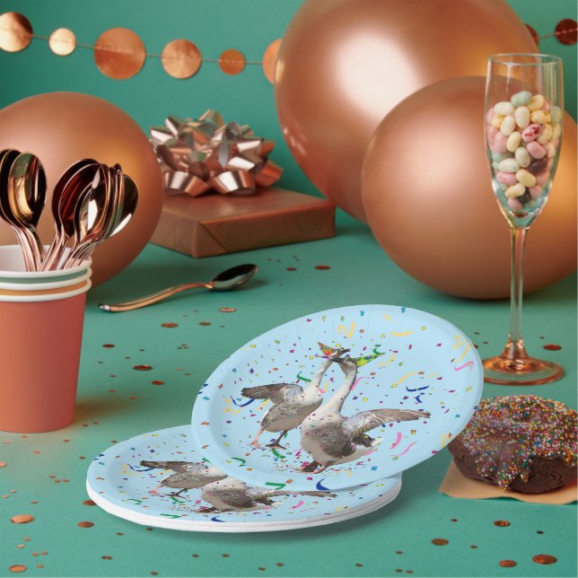 Party Geese Confetti Celebration Paper Plate (Multi)