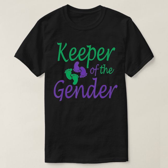 Party Gender Reveal Purple and Green - Keeper of t T-Shirt (Design Front)