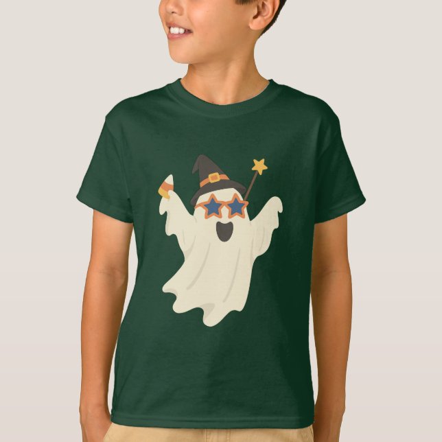 Party Ghost – Fun Halloween Vibes T-Shirt (Front)
