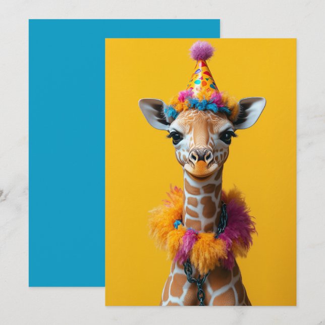 Party Giraffe Extravaganza Invitation (Front/Back)