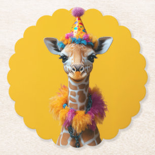 Party Giraffe Extravaganza Paper Coaster