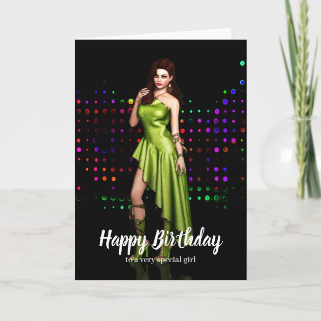 Party Girl Birthday Card (Front)
