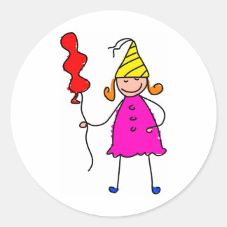 Party Girl Classic Round Sticker