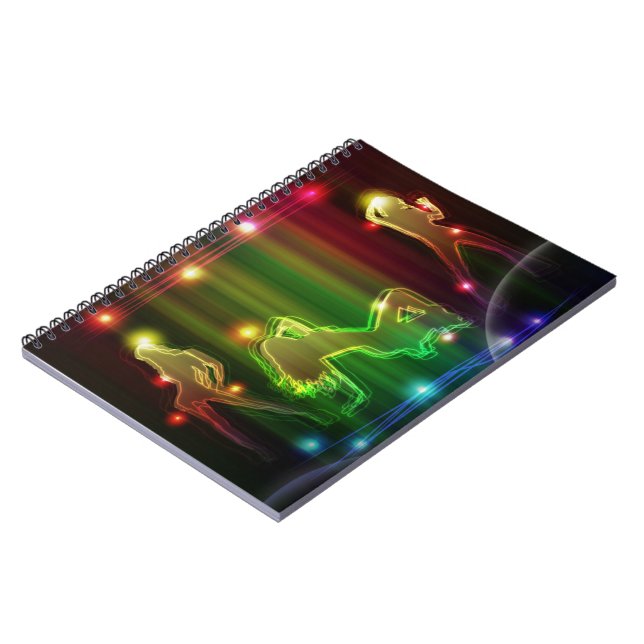 Party Girls Modern Trendy Neon Lights Notebook (Left Side)