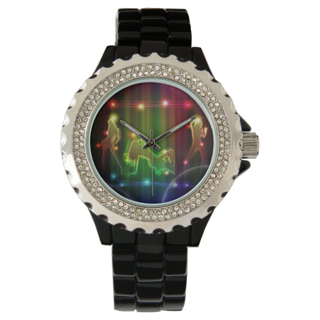 Party Girls Modern Trendy Neon Lights Watch (Front)