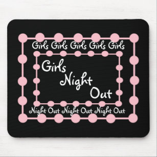 PARTY - GIrls Night Out with Pink Puffballs Mouse Mat