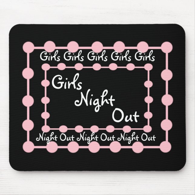 PARTY - GIrls Night Out with Pink Puffballs Mouse Mat (Front)
