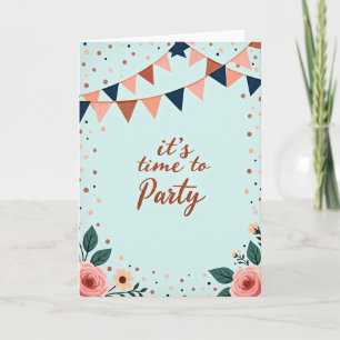 Party Glitter Bunting Card