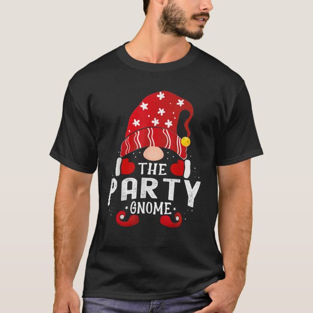 Party Gnome Matching Christmas PJS For Family  T-Shirt (Front)
