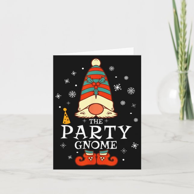 Party Gnome Xmas Group Family Matching Christmas H Card (Front)