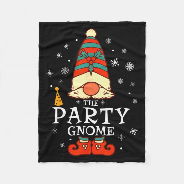 Party Gnome Xmas Group Family Matching Christmas H Fleece Blanket (Front)