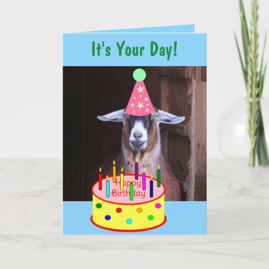 Party Goat Silly Birthday Card Zazzle.co.uk