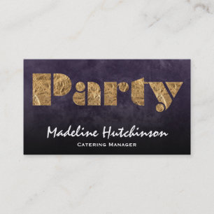 Party   Gold & Purple Business Card
