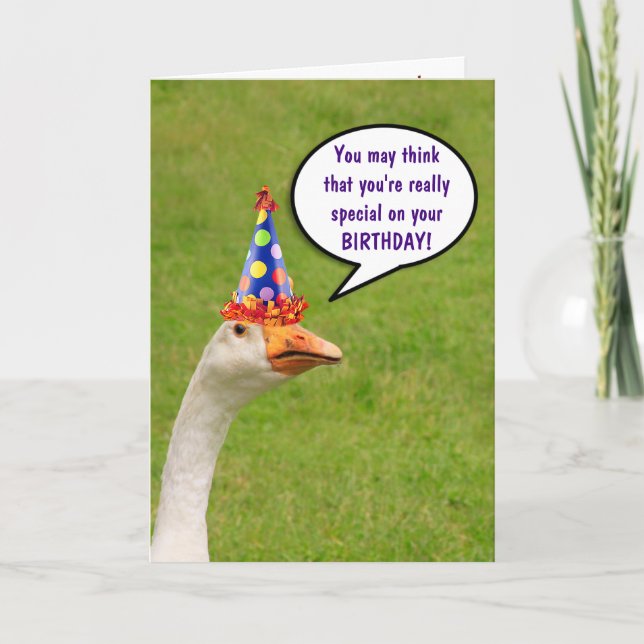 Party Goose Compliment Birthday Card (Front)