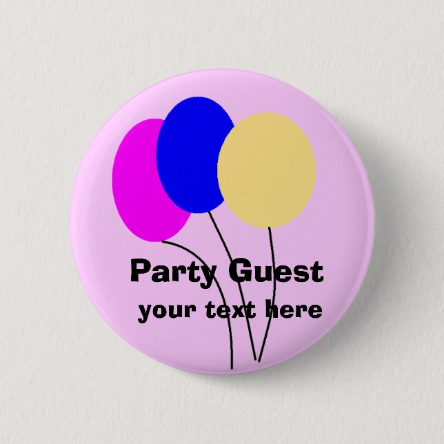, Party Guest, 6 Cm Round Badge (Front)