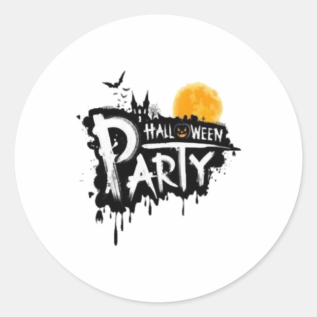 Party halloween  classic round sticker (Front)
