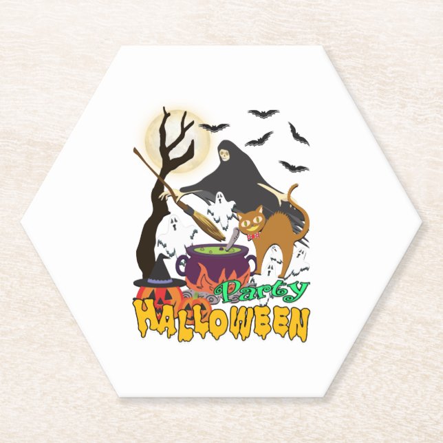 Party halloween paper coaster (Front)