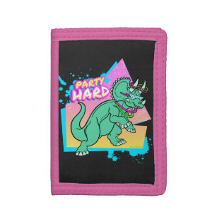 Party Hard dinosaur II -Triceratops with glowstick Trifold Wallet